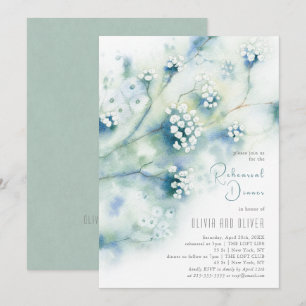 Kleine witte bloemen repetitie diner kaart