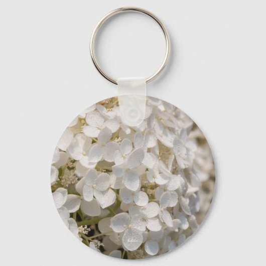Kleine witte bloemen sleutelhanger (Voorkant)