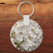 Kleine witte bloemen sleutelhanger (Voorkant)