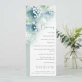 Kleine Witte Bloemen Trouwprogramma Kaart (Staand voorkant)