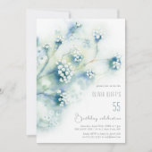 Kleine witte bloemen verjaardag elke leeftijd kaart (Voorkant)