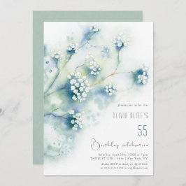 Kleine witte bloemen verjaardag elke leeftijd kaart