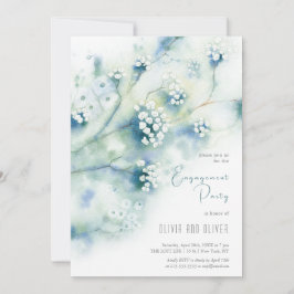 Kleine Witte Bloemen Verlovingsfeest Kaart