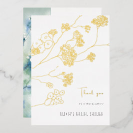 Kleine witte bloemen Vrijgezellenfeest dank je kaa Folie Uitnodiging