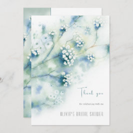 Kleine witte bloemen Vrijgezellenfeest dank je kaa Kaart