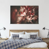 Kleine witte bloesems canvas afdruk (Insitu (Slaapkamer))