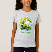 Kleine witte bunny en bloemen T-Shirt