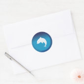 Kleine witte dolfijn ronde sticker (Envelop)