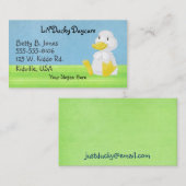 Kleine witte ducky Visitekaartjes (Voorkant / Achterkant)