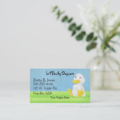 Kleine witte ducky Visitekaartjes (Staand voorkant)