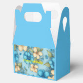 Kleine witte en blauwe bloemen verjaardag bedankdoosjes (Geopend)