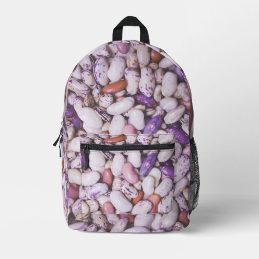 Kleine witte en paarse coole bonen bedrukte rugzak (Voorkant)