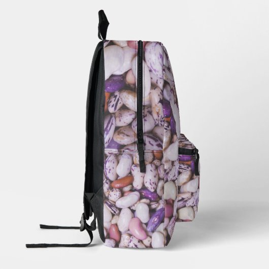 Kleine witte en paarse coole bonen bedrukte rugzak (Links)