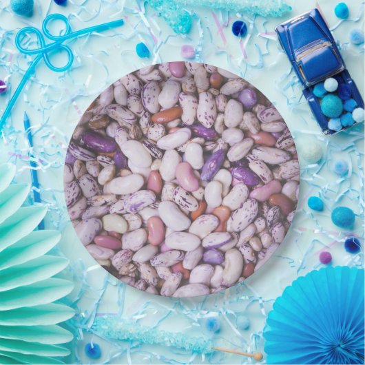 Kleine witte en paarse coole bonen papieren bordje (Feest)