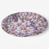 Kleine witte en paarse coole bonen papieren bordje (Gekanteld)