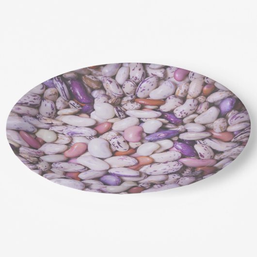 Kleine witte en paarse coole bonen papieren bordje (Gekanteld)