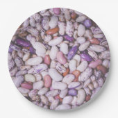 Kleine witte en paarse coole bonen papieren bordje (Voorkant)
