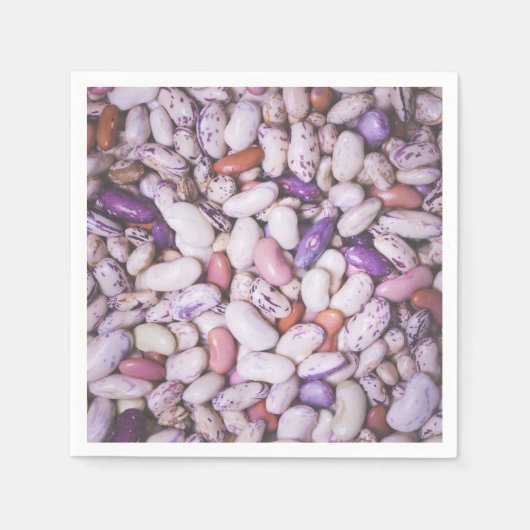 Kleine witte en paarse coole bonen servet (Voorkant)