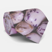 Kleine witte en paarse coole bonen stropdas (Opgerold)