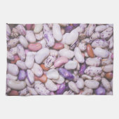 Kleine witte en paarse coole bonen theedoek (Horizontaal)