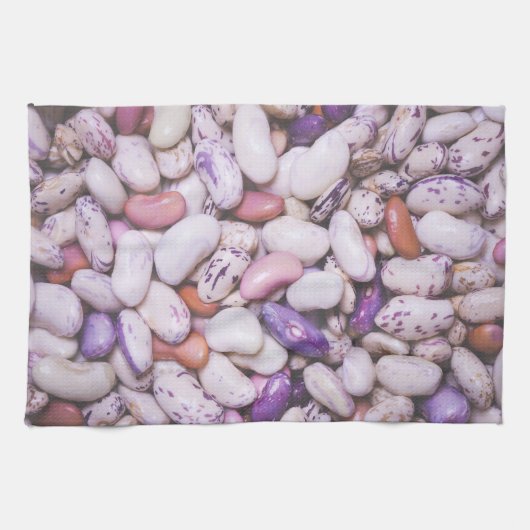 Kleine witte en paarse coole bonen theedoek (Horizontaal)