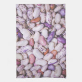 Kleine witte en paarse coole bonen theedoek (Verticaal)