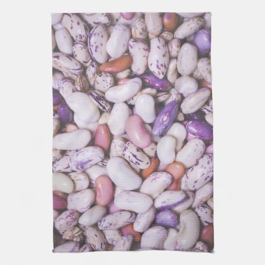 Kleine witte en paarse coole bonen theedoek (Verticaal)