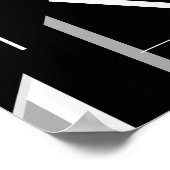 Kleine witte grijze vormen op zwart geometrisch on poster (Hoek)