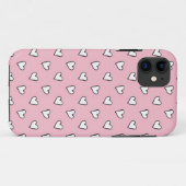 Kleine witte harten op roze Case-Mate iPhone case (Achterkant (horizontaal))