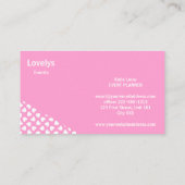 Kleine witte harten patroon op roze visitekaartje (Achterkant)