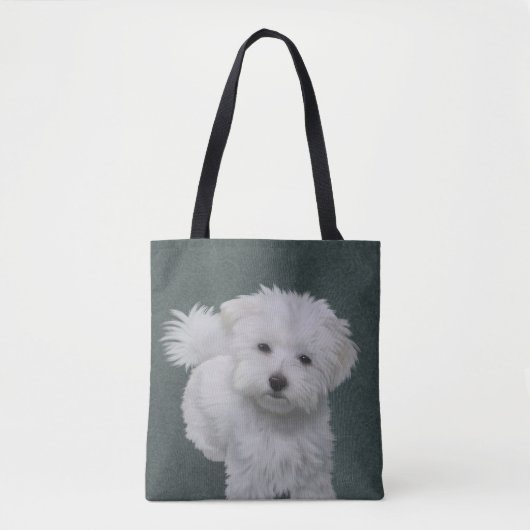 Kleine witte hond huisdier portret Tas (Voorkant)