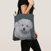 Kleine witte hond huisdier portret Tas (Dichtbij)