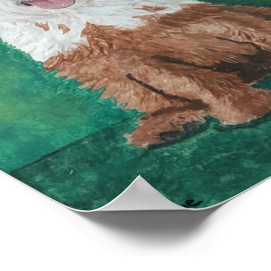 Kleine witte hond na het bad - Fine Art Print (Hoek)