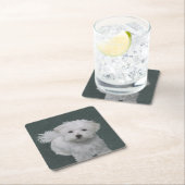 Kleine witte-hondenhuisportret kartonnen onderzetters (Insitu)