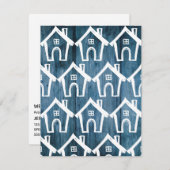 Kleine witte huizen op Blue Wood We Moved kaart (Voorkant / Achterkant)