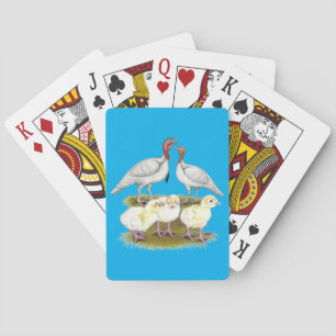 Kleine Witte Kalkoen Familie Pokerkaarten