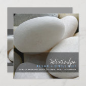 Kleine witte keien Foto Moderne Spa Promotion Kaart (Voorkant / Achterkant)