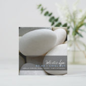 Kleine witte keien Foto Moderne Spa Promotion Kaart (Staand voorkant)