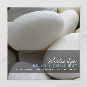 Kleine witte keien Foto Moderne Spa Promotion Kaart