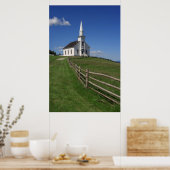 kleine witte kerk poster (Keuken)