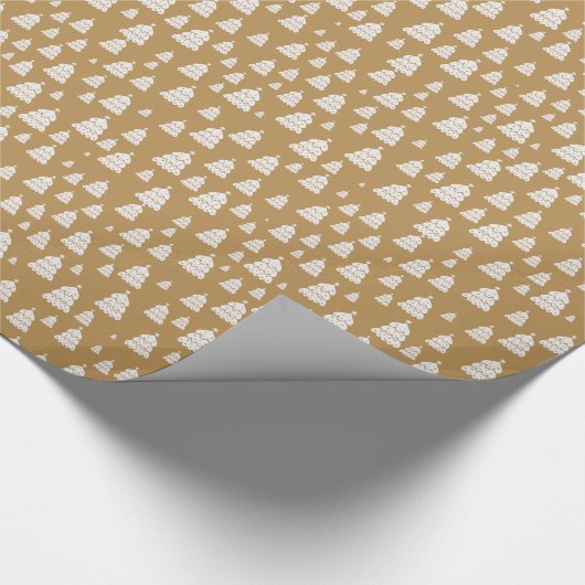 Kleine witte kerstbomen cadeaupapier (Hoek)