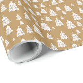 Kleine witte kerstbomen cadeaupapier (Rol Hoek)