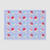 Kleine witte kerstkantjes in het sneeuwpatroon tissuepapier (Voorkant)