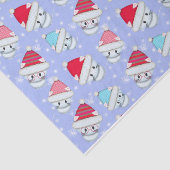 Kleine witte kerstkantjes in het sneeuwpatroon tissuepapier (Detail)