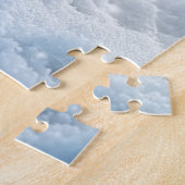 Kleine witte kitten in sneeuw kerst legpuzzel (Zijkant)