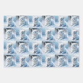 Kleine witte Kittens in Sneeuwkerst Inpakpapier Vel (Voorkant 3)