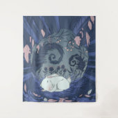 Kleine Witte Konijn Slapend Wandkleed (Voorkant)