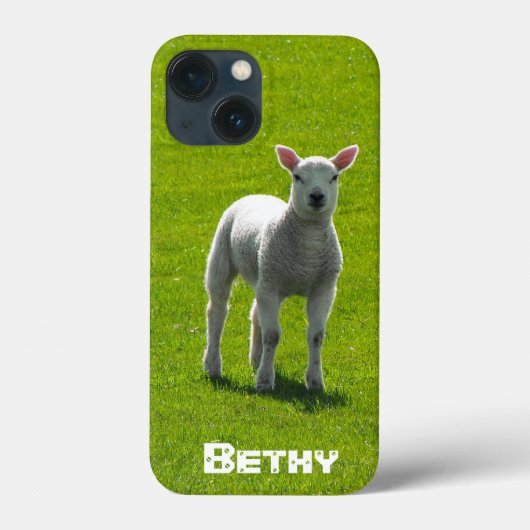 Kleine witte Lamb en jouw naam Case-Mate iPhone Case (Achterkant)
