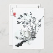 Kleine witte muis briefkaart (Voorkant / Achterkant)