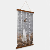 Kleine witte paddenstoelen hangend wandkleed (Gebogen)